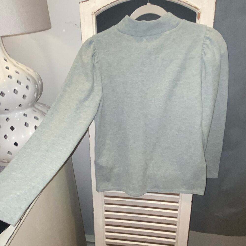 MadewellPlush Mock Neck Puff Sleeve Top - Picture 2 of 6